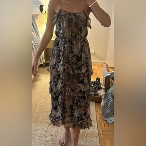 Zimmerman Floral Ruffle Long Midi Dress